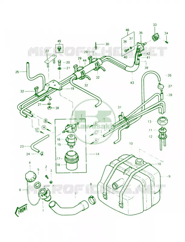FUEL TANK Kawasaki JET SKI 440 1989 JS440  JS440-A13
