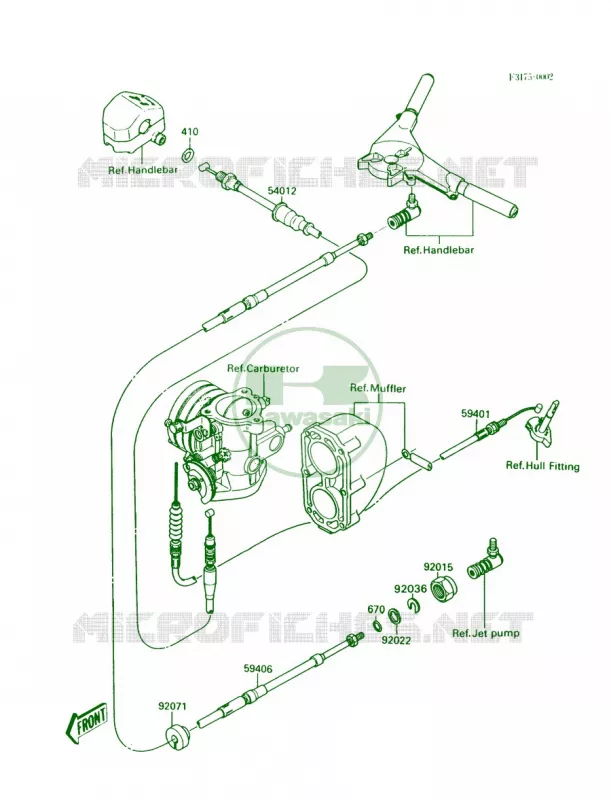 CablesJS300-A1 Kawasaki JET SKI 300 1988 300 SX  JS300-A2