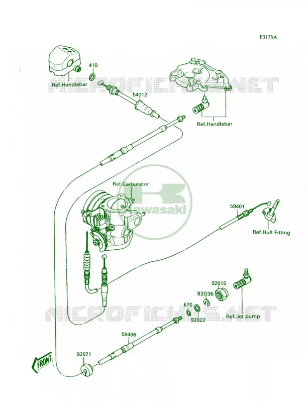 CablesJS300-A2 Kawasaki JET SKI 300 1988 300 SX  JS300-A2