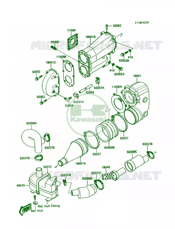 Mufflers Kawasaki JET SKI 300 1988 JS300  JS300-B3