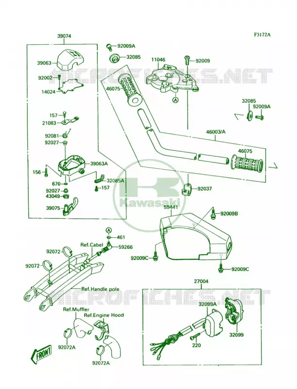 HandlebarJS300-A2A3A4 Kawasaki JET SKI 300 1987 300 SX  JS300-A1