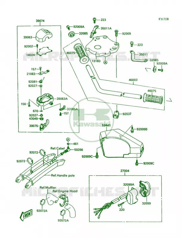 HandlebarJS300-A5 Kawasaki JET SKI 300 1987 300 SX  JS300-A1