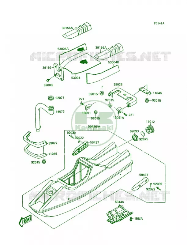 HullJS300-A3A4A5 Kawasaki JET SKI 300 1987 300 SX  JS300-A1