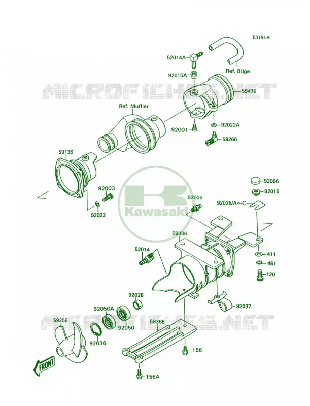 Jet PumpJS300-A2A3A4A5 Kawasaki JET SKI 300 1987 300 SX  JS300-A1