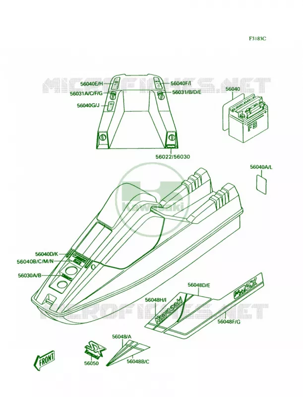 LabelsJS300-A4A5 Kawasaki JET SKI 300 1987 300 SX  JS300-A1