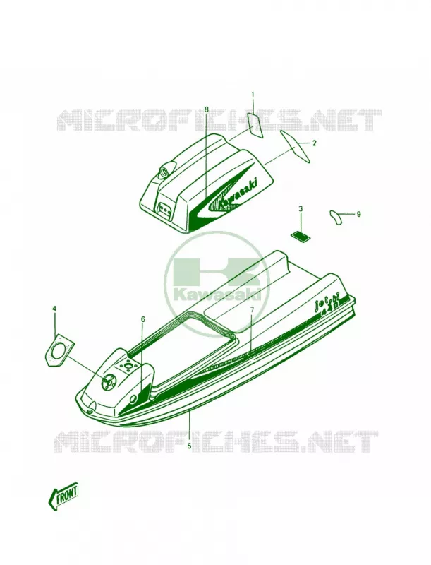 Labels JS440-A11 Kawasaki JET SKI 440 1987 JS440  JS440-A11