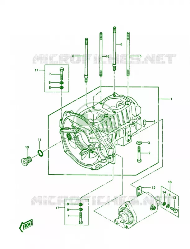 CRANKCASE Kawasaki JET SKI 550 1987 JS550  JS550-A6