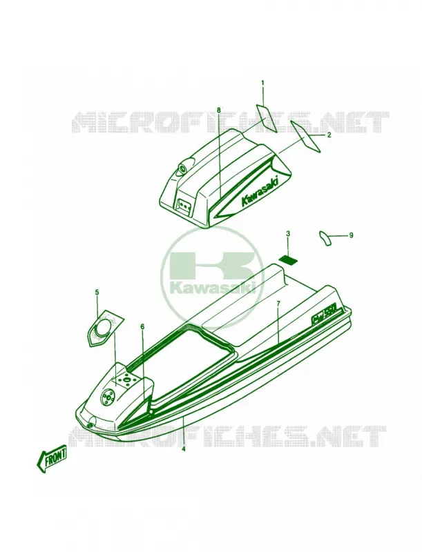 LABELS JS550-A6 Kawasaki JET SKI 550 1987 JS550  JS550-A6