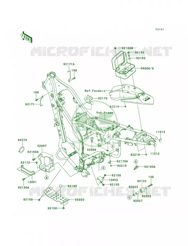 Frame Fittings Kawasaki MOTOS 250 2010 KLX250S  KLX250TAF