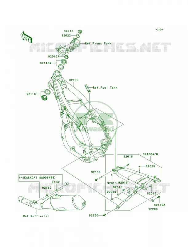 Frame Kawasaki MOTOS 450 2012 KLX450R  KLX450ACF