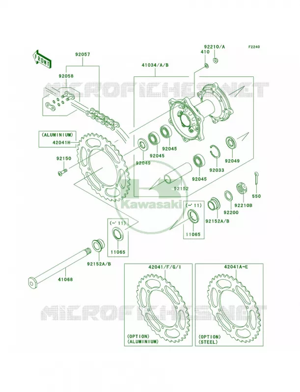 Rear Hub Kawasaki MOTOS 450 2012 KLX450R  KLX450ACF