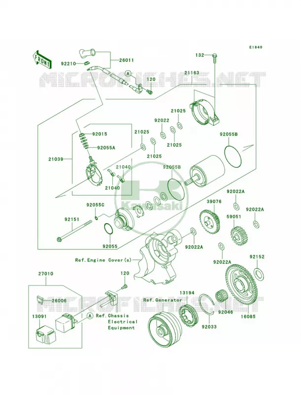 Starter Motor Kawasaki MOTOS 450 2012 KLX450R  KLX450ACF