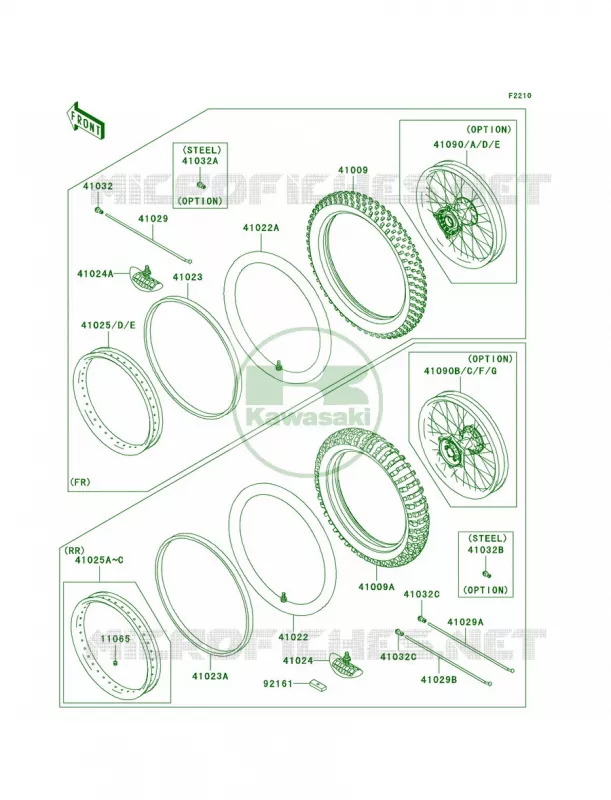 Tires Kawasaki MOTOS 450 2012 KLX450R  KLX450ACF