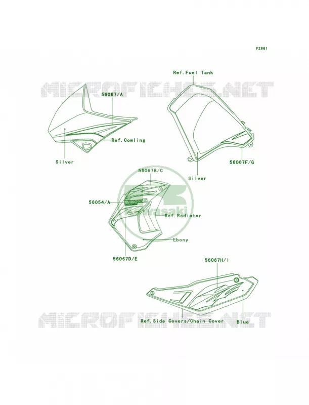 DecalsBlueE8F Kawasaki MOTOS 650 2008 KLR650  KL650E8F