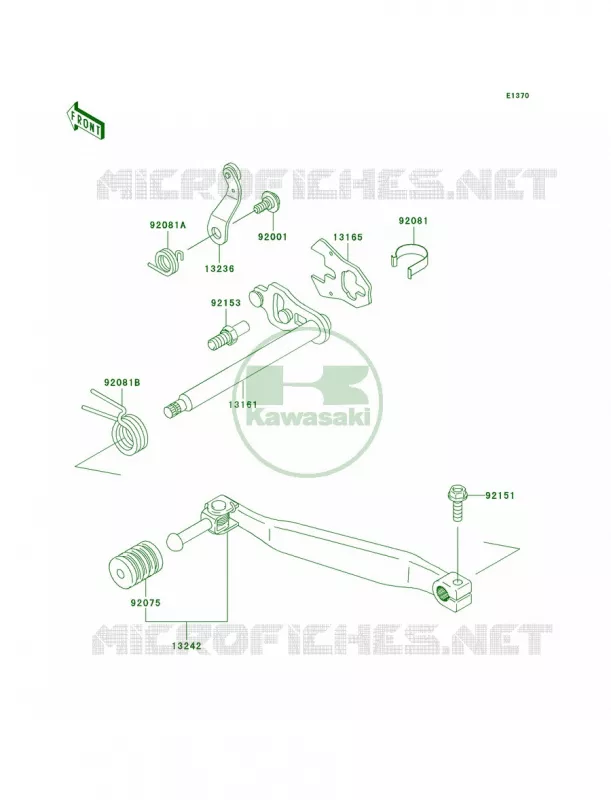 Gear Change Mechanism Kawasaki MOTOS 650 2008 KLR650  KL650E8F