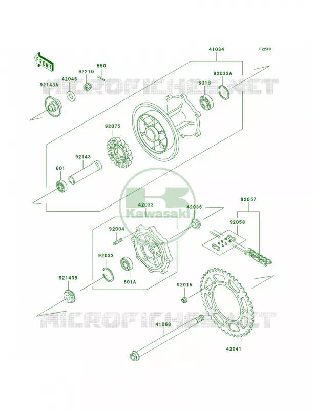 Rear Hub Kawasaki MOTOS 650 2008 KLR650  KL650E8F