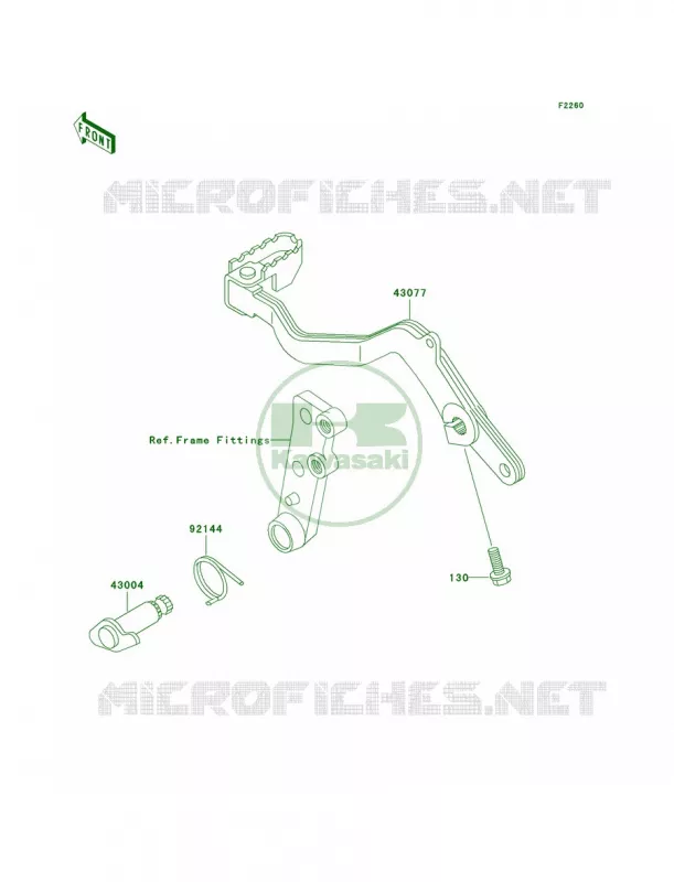 Brake Pedal Kawasaki MOTOS 650 2007 KLR650  KL650A7F