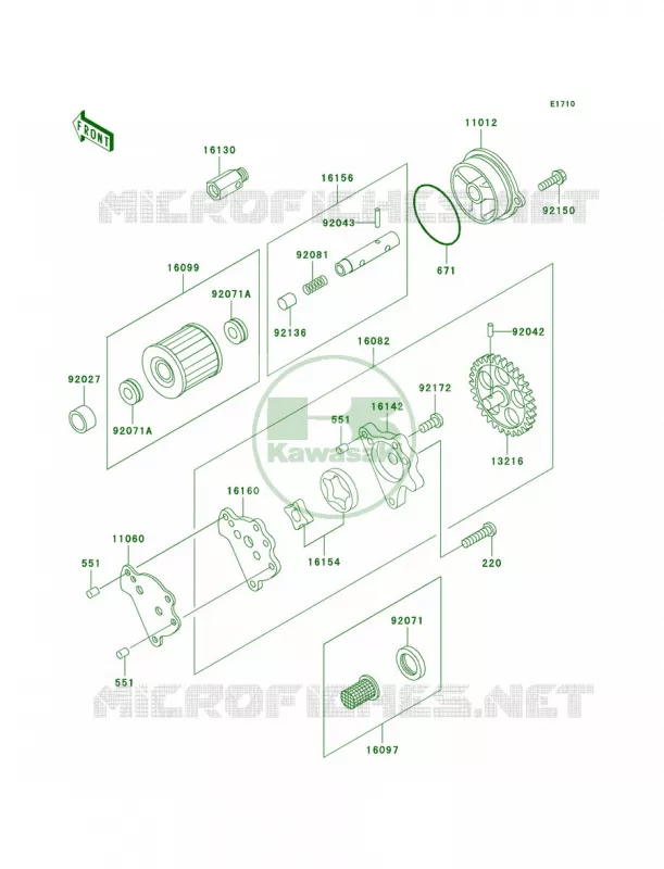 Oil Pump Kawasaki MOTOS 650 2007 KLR650  KL650A7F