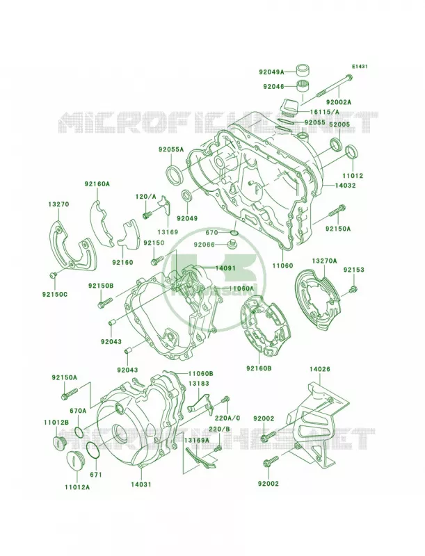 Engine Covers Kawasaki MOTOS 650 2006 KLR650  KL650A6F