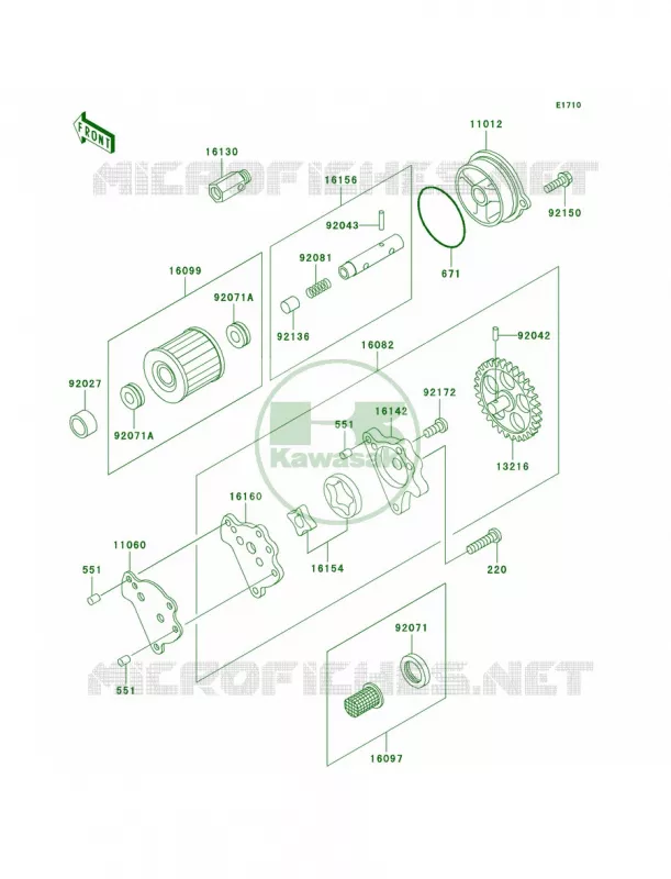 Oil Pump Kawasaki MOTOS 650 2006 KLR650  KL650A6F