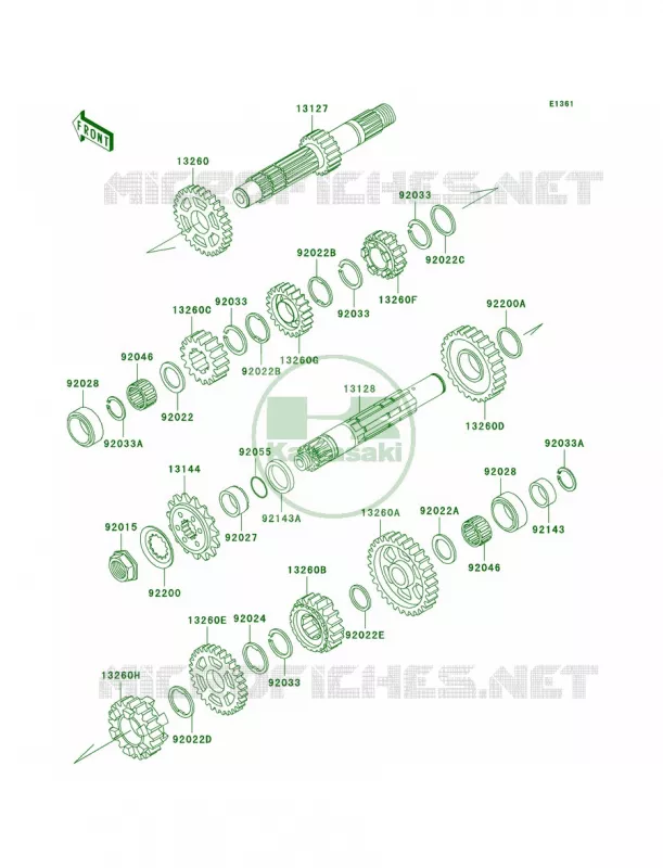 Transmission Kawasaki MOTOS 650 2006 KLR650  KL650A6F