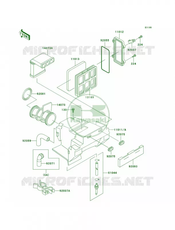 Air Cleaner Kawasaki MOTOS 250 2005 KLR250  KL250-D22