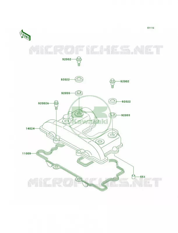 Cylinder Head Cover Kawasaki MOTOS 250 2005 KLR250  KL250-D22