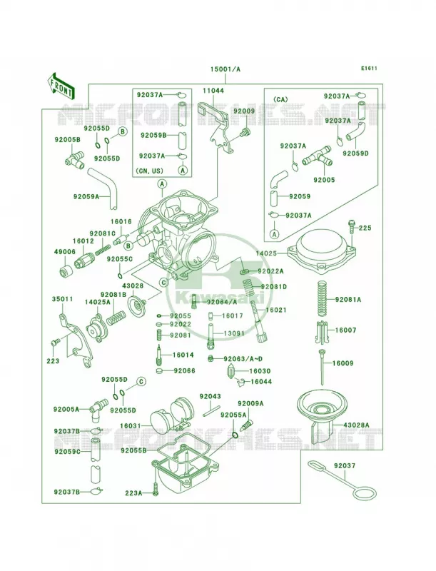 Carburetor Kawasaki MOTOS 650 2005 KLR650  KL650-A19