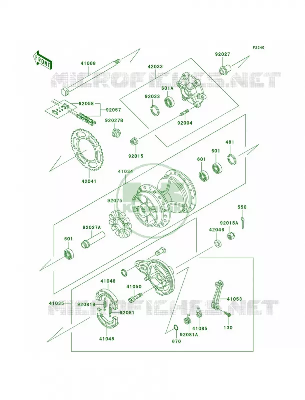 Rear Hub Kawasaki MOTOS 250 2004 KLR250  KL250-D21