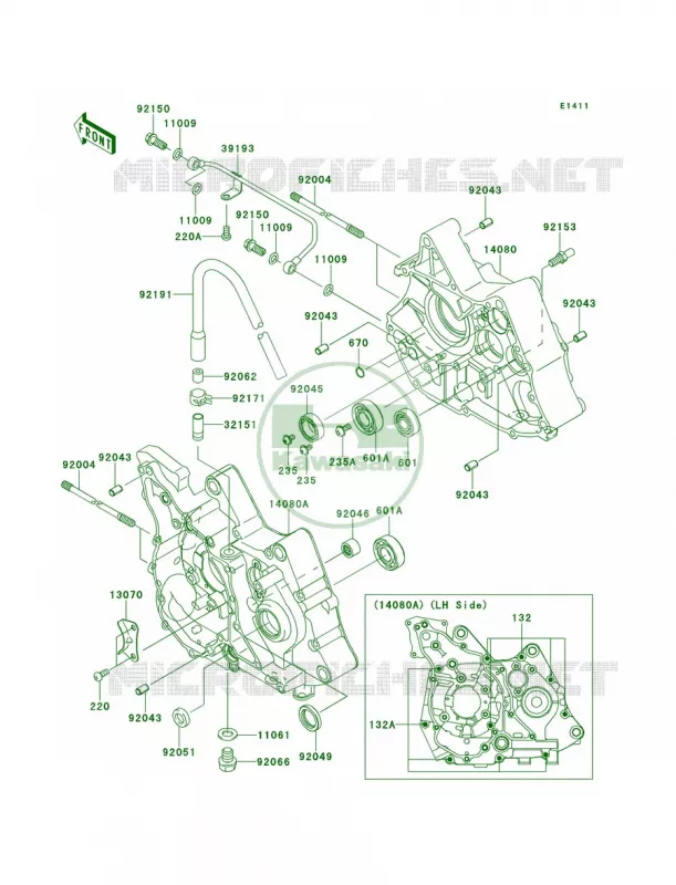 Crankcase Kawasaki MOTOS 110 2011 KLX110L  KLX110DBF