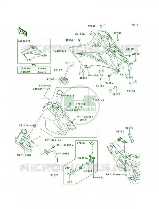 Fuel Tank Kawasaki MOTOS 110 2011 KLX110L  KLX110DBF