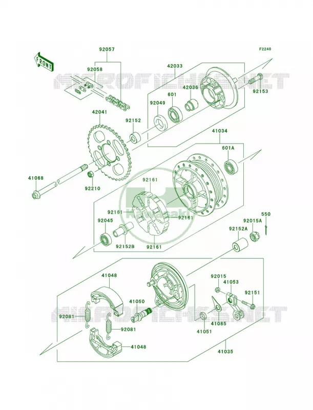 Rear Hub Kawasaki MOTOS 110 2011 KLX110L  KLX110DBF