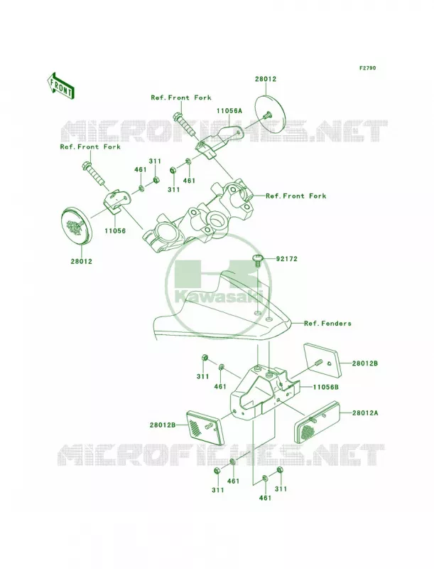ReflectorsCN Kawasaki MOTOS 110 2011 KLX110L  KLX110DBF
