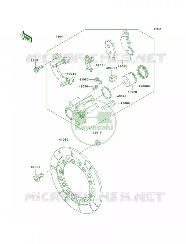 Front BrakeD20 Kawasaki MOTOS 250 2003 KLR250  KL250-D20