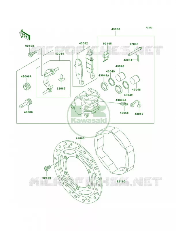 Front Brake Kawasaki MOTOS 250 2003 Super Sherpa  KL250-G7