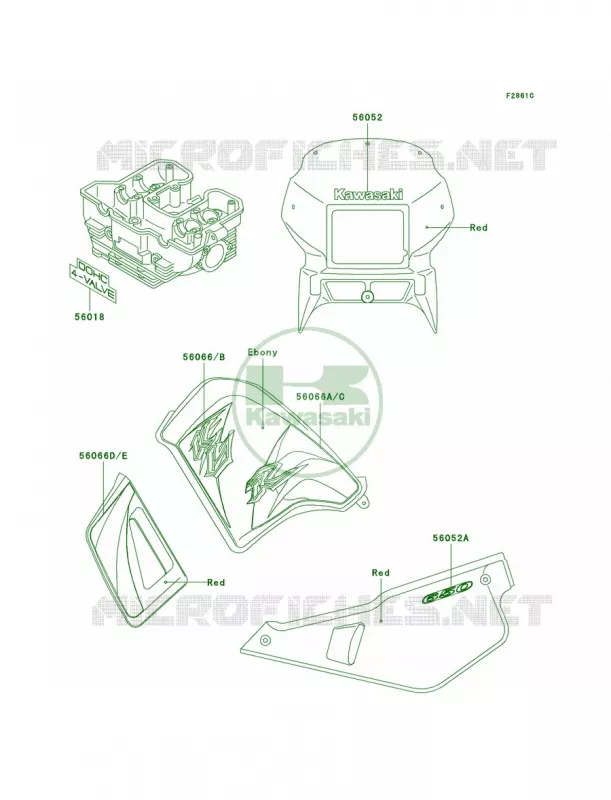 DecalsRedA18 Kawasaki MOTOS 650 2003 KLR650  KL650-A17