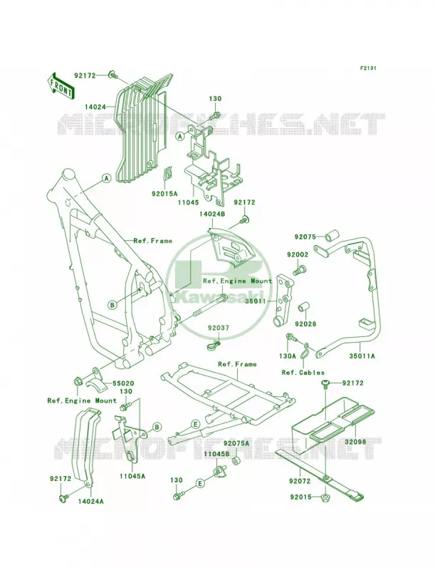 Frame Fittings Kawasaki MOTOS 650 2003 KLR650  KL650-A17