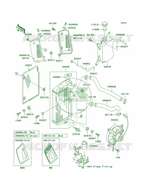 Radiator Kawasaki MOTOS 650 2003 KLR650  KL650-A17