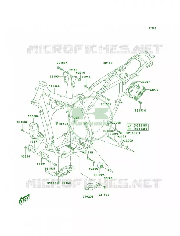 Frame Kawasaki MOTOS 400 2003 KLX400SR  KLX400-A1