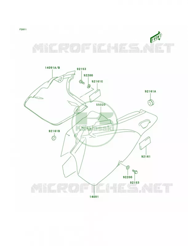 Side Covers Kawasaki MOTOS 400 2003 KLX400SR  KLX400-A1