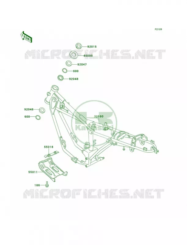 Frame Kawasaki MOTOS 100 2001 KE100  KE100-B20