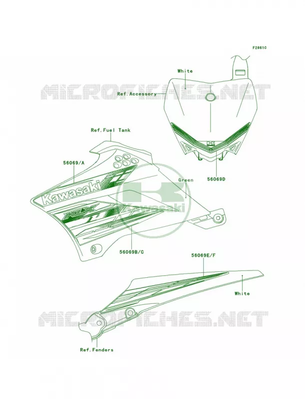 DecalsCDF Kawasaki MOTOS 110 2011 KLX110  KLX110CBF