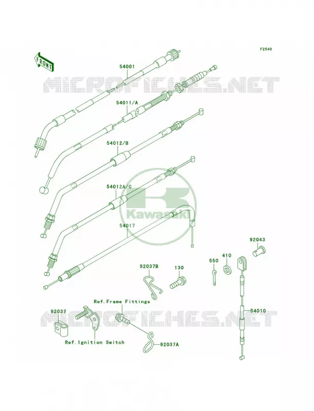 Cables Kawasaki MOTOS 650 2001 KLR650  KL650-A15