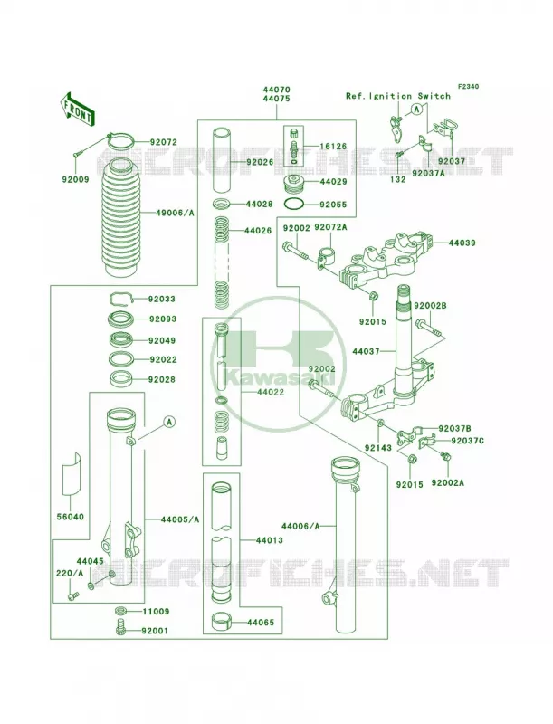 Front Fork Kawasaki MOTOS 650 2001 KLR650  KL650-A15