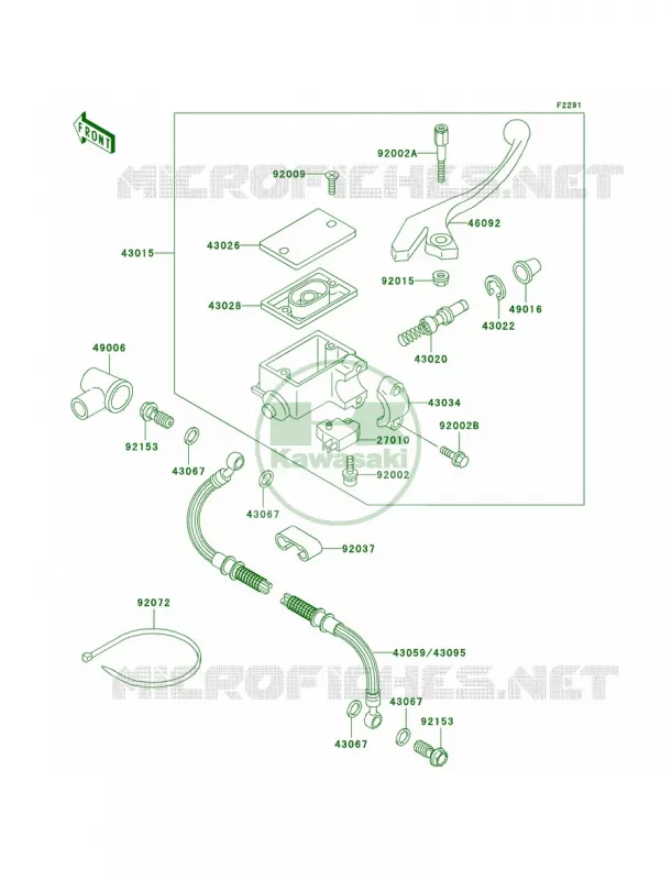 Front Master Cylinder Kawasaki MOTOS 650 2001 KLR650  KL650-A15