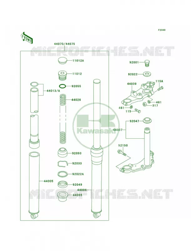 Front Fork Kawasaki MOTOS 100 2000 KE100  KE100-B19