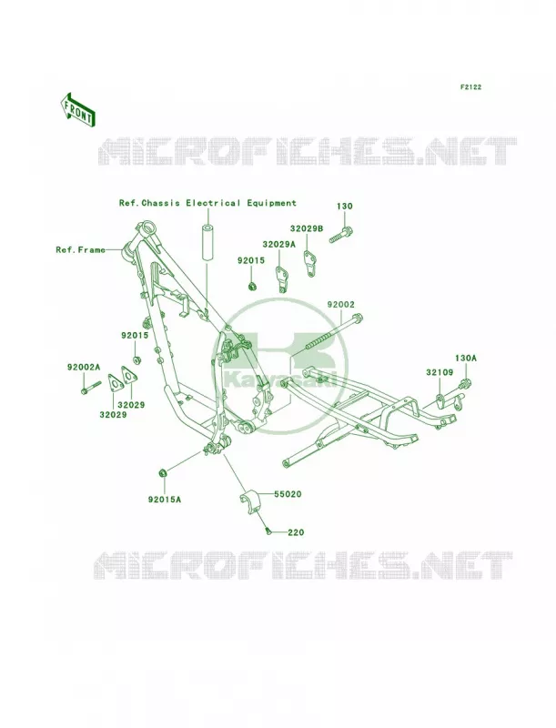 Frame Fittings Kawasaki MOTOS 250 2000 KLR250  KL250-D17