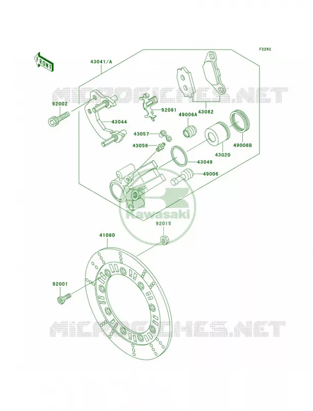 Front Brake Kawasaki MOTOS 250 2000 KLR250  KL250-D17