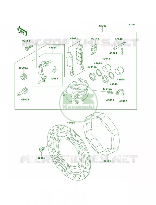 Front Brake Kawasaki MOTOS 250 2000 Super Sherpa  KL250-G4
