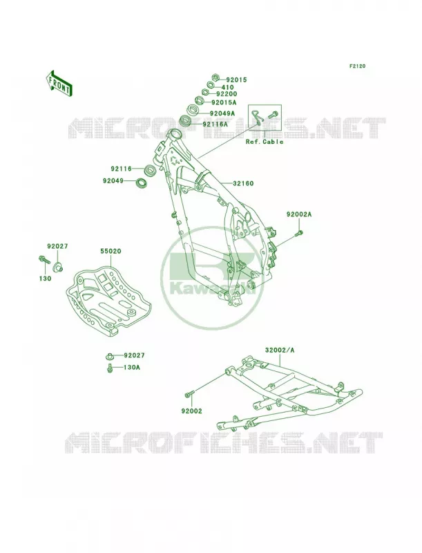 Frame Kawasaki MOTOS 650 2000 KLR650  KL650-A14